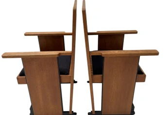 Two Art Deco Modernist High Back Armchairs by Architect Caspers, 1920s